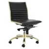 Darby Low Back Office Chair - Black/Brushed Gold