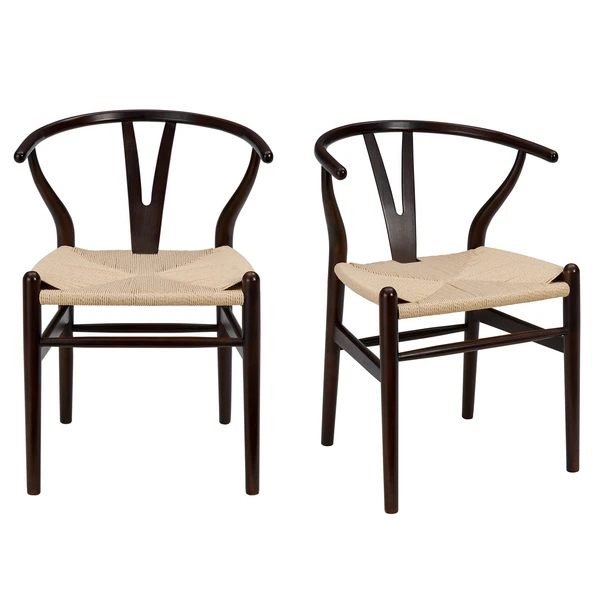 Tia Dining Chair Walnut/Natural - Set Of 2