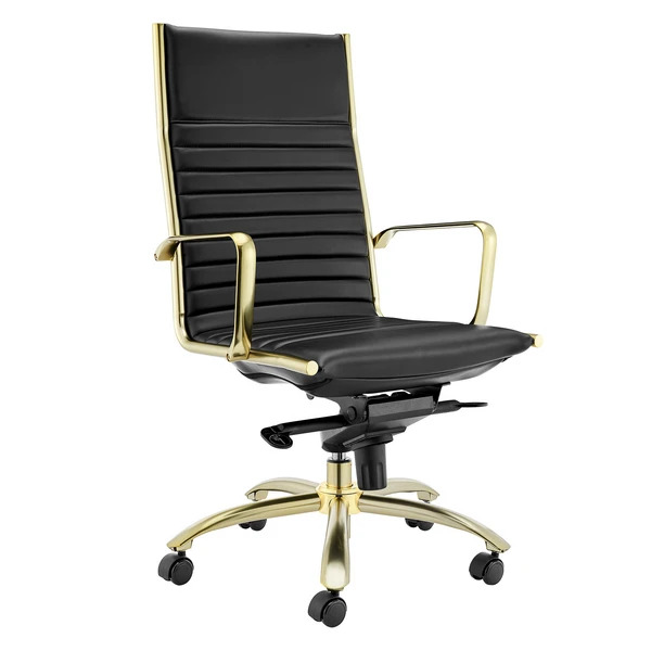 Darby High Back Office Chair - Black/Gold