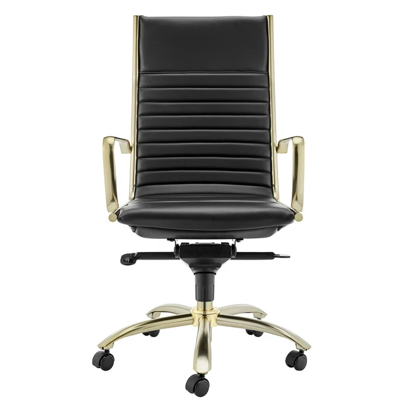 Darby High Back Office Chair - Black/Gold - Image 2