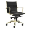 Darby Low Back Office Chair - Black/Gold