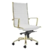 Darby High Back Office Chair - White/Gold