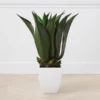 Faux Agave Bush With Square Pot