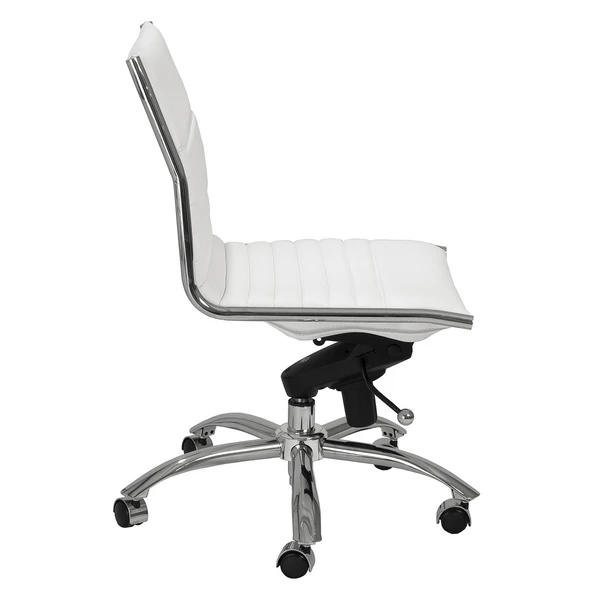 Darby Low Back Desk Chair - White/Chrome - Image 3