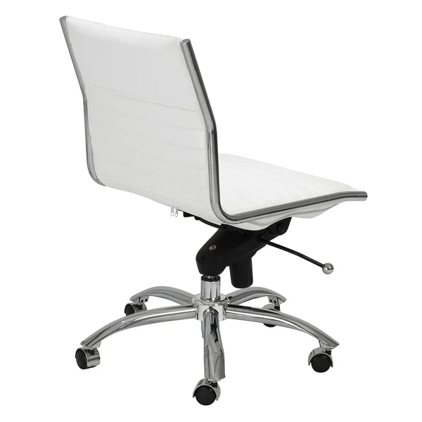 Darby Low Back Desk Chair - White/Chrome - Image 4