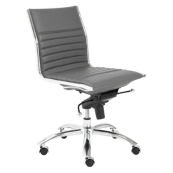 Darby Low Back Office Chair - Grey/Chrome