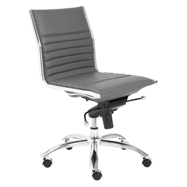 Darby Low Back Office Chair - Grey/Chrome