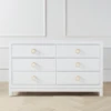 Artisan 6 Drawer Dresser - White/Gold