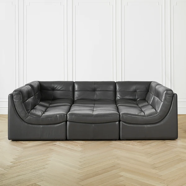 Convo Leather Sectional - 6 PC